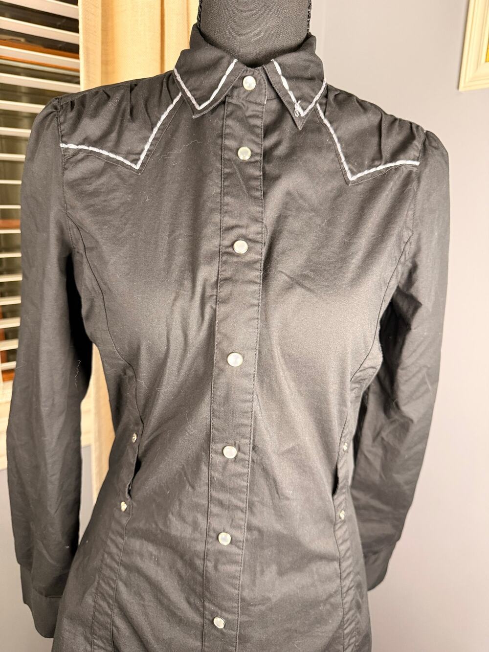 Pepe Jeans Black Western Shirt Dress size Medium
